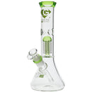 Diamond Glass Mansion 6 Arm Beaker Bongs in Bright Green