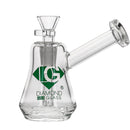 Diamond Glass Mini Bubbler Bongs with Green Logo