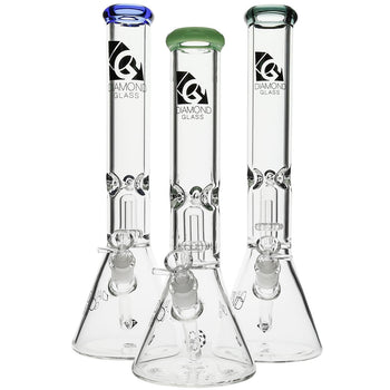 Diamond Glass 7mm Shower Head Beaker Bongs