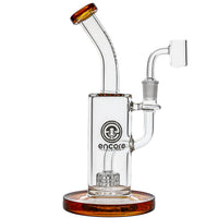 Encore Glass Fixed Mini Barrel Perc Dab Rig in Amber