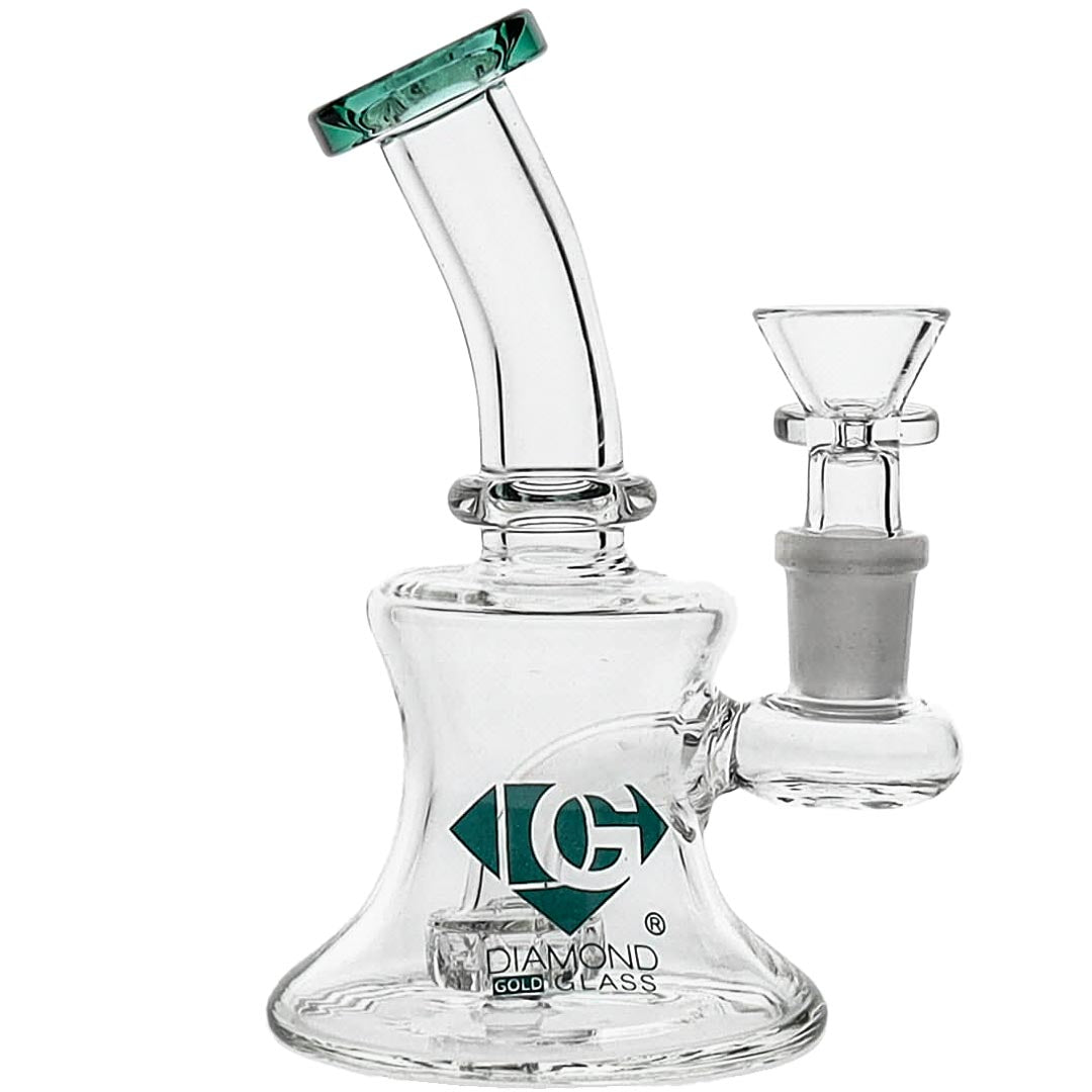 Diamond Glass Mini Showerhead Bubbler Bong in Teal