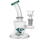 Diamond Glass Mini Showerhead Bubbler Bong in Teal