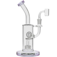 Encore Glass Fixed Mini Barrel Perc Dab Rig with Purple accents