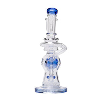 Human Grade Glass 7" Swiss Perc Dab Rig Back View