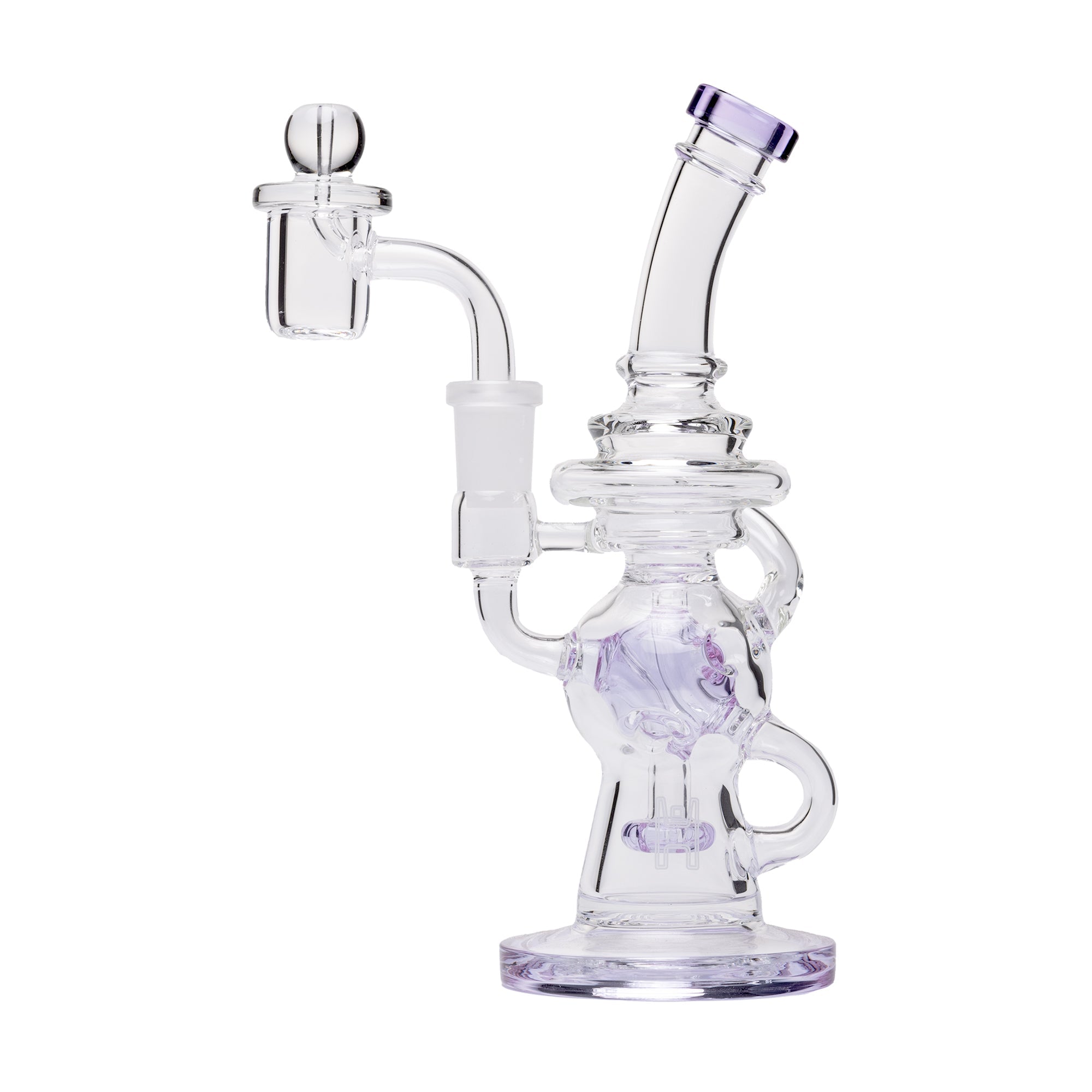 Human Grade Glass 7" Swiss Perc Dab Rig in Lavender