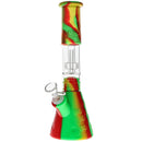 Accurate Hybrid Silicone Beaker Bong available in Rasta color.
