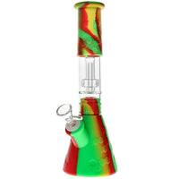 Accurate Hybrid Silicone Beaker Bong available in Rasta color.