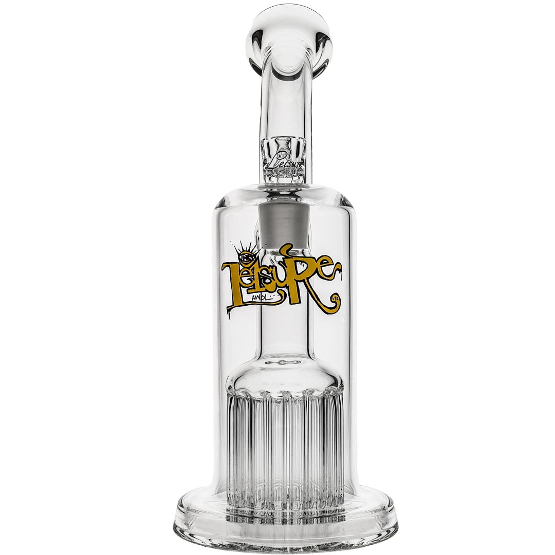 Leisure Glass 16-Arm Bubbler Bong with Yellow Logo