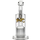 Leisure Glass 16-Arm Bubbler Bong with Yellow Logo