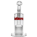 Leisure Glass 16-Arm Bubbler Bong with Red and Black logo
