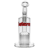 Leisure Glass 16-Arm Bubbler Bong with Red and Black logo