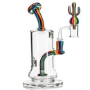 Rainbow Cactus Dab Rig Set by MK100 Glass