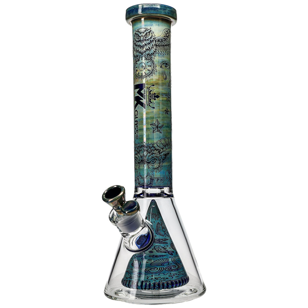 MK100 Engraved Pyramid Beaker Bongs