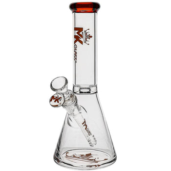 MK100 Glass 10-inch 7mm Mini Beaker Bong in Amber