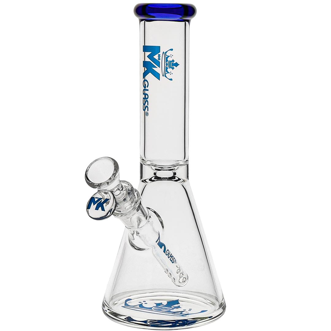 MK100 Glass 10-inch 7mm Mini Beaker Bong in Blue