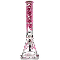 Pink 9mm Large HoneyBee Beaker Bongs from MK100 Glass