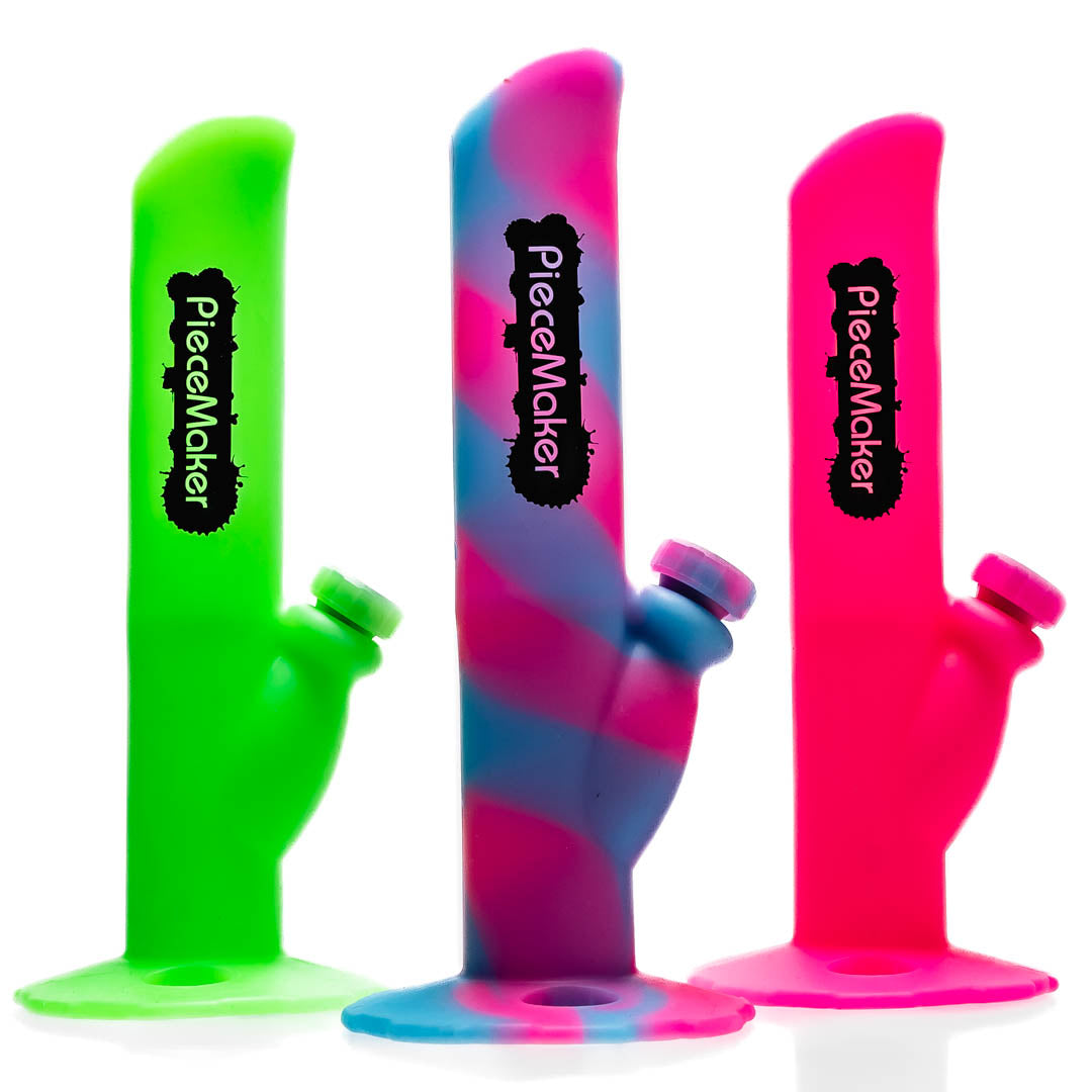 Kermit Silicone Straight Tube Bongs by PieceMaker Gear