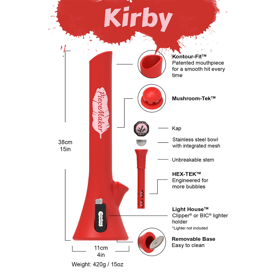 Piecemaker Gear Kirby Silicone Bong Dimensions
