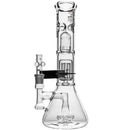 14-inch Fixed Barrel Perc Beaker Bong by RooR Tech Glass