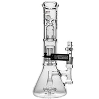 14-inch Fixed Barrel Perc Beaker Bong by RooR Tech Glass