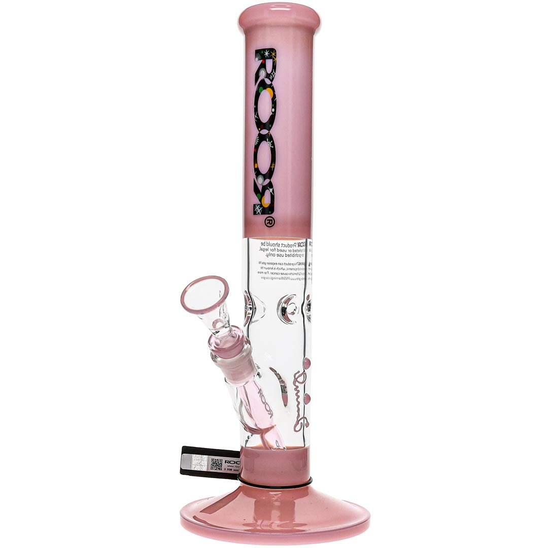 ROOR Glass 14" Pink Straight Tube Bong