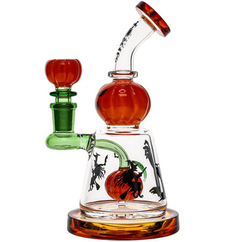 Toxic Glass Halloween Pumpkin Dab Rig Right Side View image