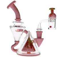 Toxic Pyramid Wigwag Recycler Dab Rig Set in Pink