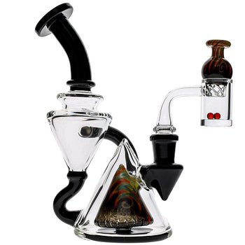 Toxic Pyramid Wigwag Recycler Dab Rig Set in Black
