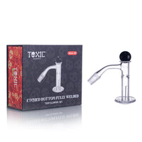 Toxic Quartz 45-Degree Etched Bottom Terp Slurper Set