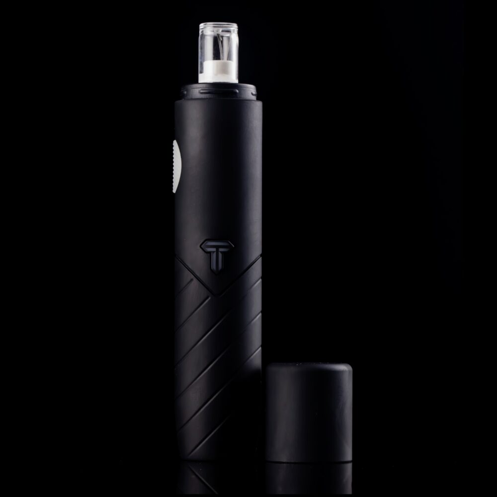 Terpometer Wand Flameless Lighter Stealth Black with Open Cap