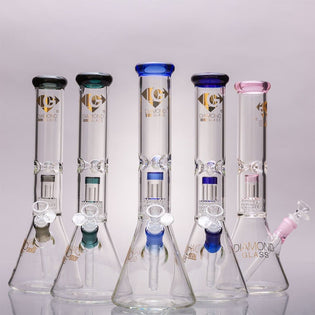 Diamond Glass Warp Beaker Bongs