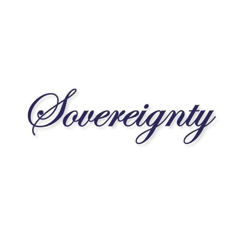 Sovereignty Glass - Small Blue Logo Sticker - Aqua Lab Technologies