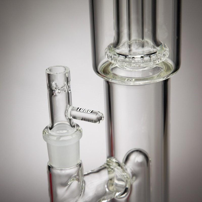 Toro Glass - Double Circ Perc Bong - White & Black Label - Aqua Lab Technologies