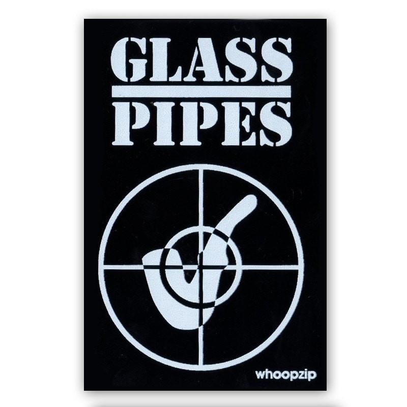 Whoopzip - Black & White Glass Pipes Sticker - Aqua Lab Technologies