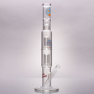 ZOB Glass Double UFO Perc Straight Bongs